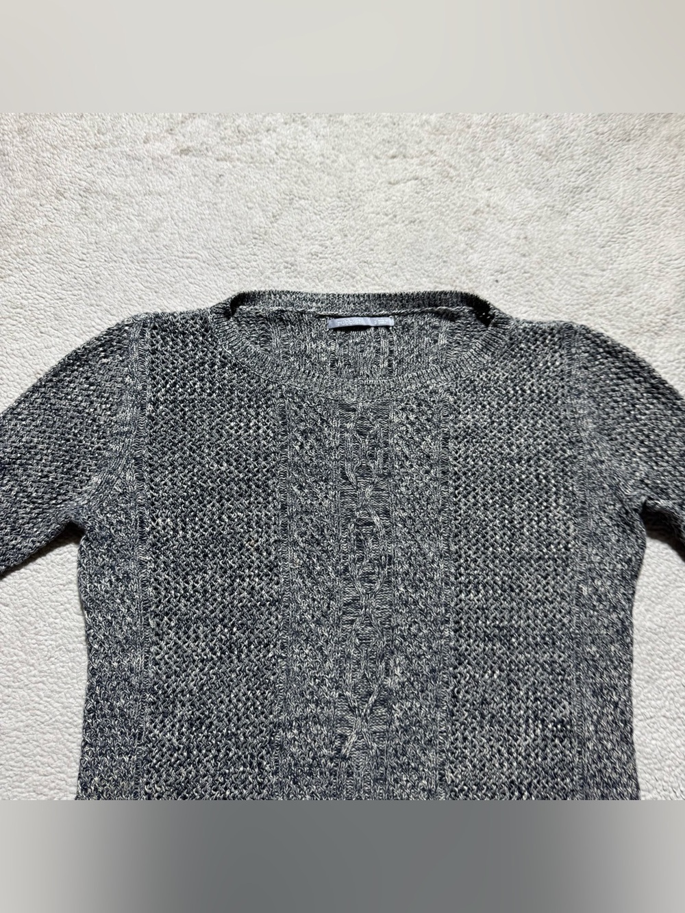 Rubbish‎ Sweater Womens Small Gray Long Sleeve Knit Cotton Pullover Casual Top - Picture 3 of 13